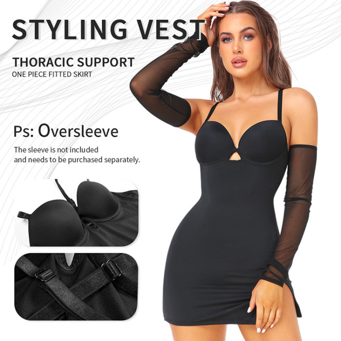 Wholesale Camisole Dress Shaping Built-in Chest Support Bra Smooth Waistline Tank Dress