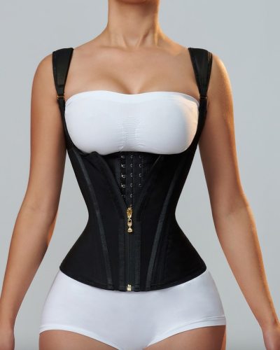 Wholesale Extreme Waistcoat Platinum Button-Up Zip-Up Corset Top Hourglass Flat Tummy