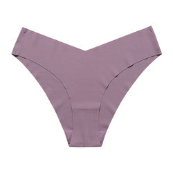 Wholesale Ice Silk Seamless Panty Cotton V-Shape Low Waist Underwear High Stretch