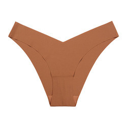 Wholesale Ice Silk Seamless Panty Cotton V-Shape Low Waist Underwear High Stretch