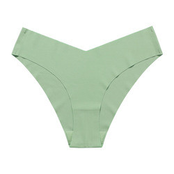 Wholesale Ice Silk Seamless Panty Cotton V-Shape Low Waist Underwear High Stretch