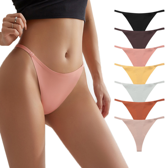 Wholesale Laser Cut Ice Silk Women Panties Seamless Low Rise Ring Traceless Briefs