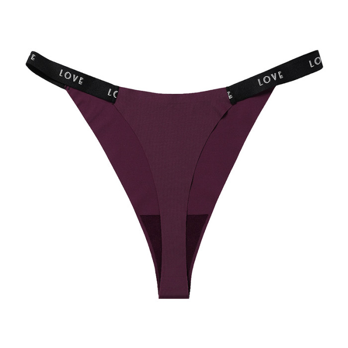 Wholesale Plain Ice Silk G String Thong Women Elastic Soft Panty Sexy Seamless Panties