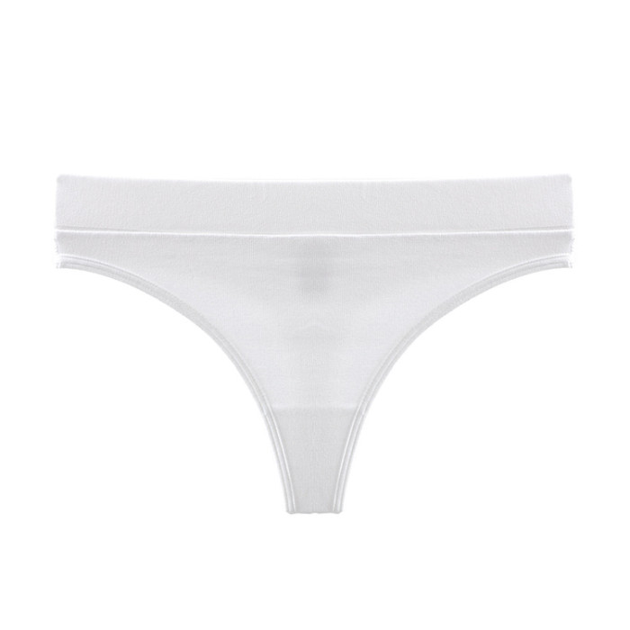 Wholesale Basic Low Waist T Back Underwear Ribbed Briefs Sexy Womens Thong Panties