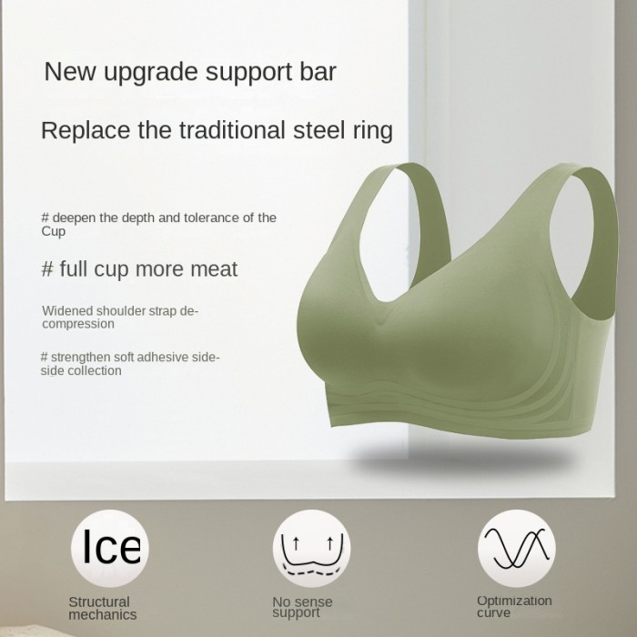 Wholesale Women Plus Size Underwear Set Thin Large Wireless Seamless Bra and Panty Set