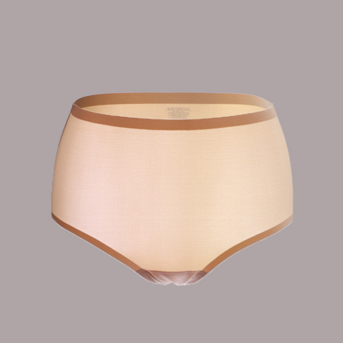 Wholesale Elastic Seamless Panties High Waist Thin Breathable Ice Silk Plus Size Women