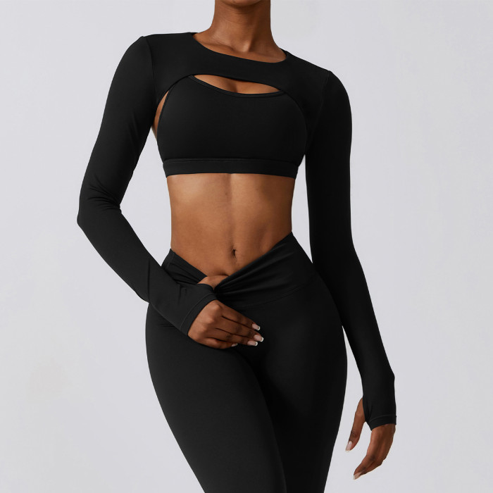 Wholesale Sports Shawl Long Sleeve Tops Yoga Wear Fitness Clothing High Stretch Cover Up