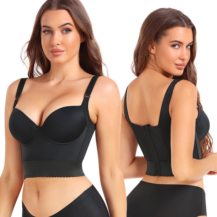 Wholesale Longline Smoothing Bra Deep Cup Hide Back Fat with Shapewear Push Up Plus Size