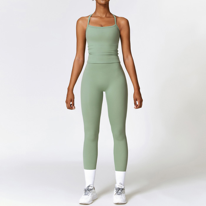 Wholesale Yoga Wear Leggings Shorts Women Activewear Set Gym T Shirt Padded Crop Tops