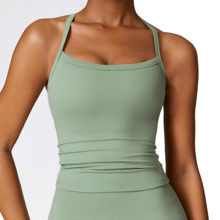 Wholesale Yoga Vest Women Sports Sleeveless Top Sports Padded Vest Fit Tank Tops