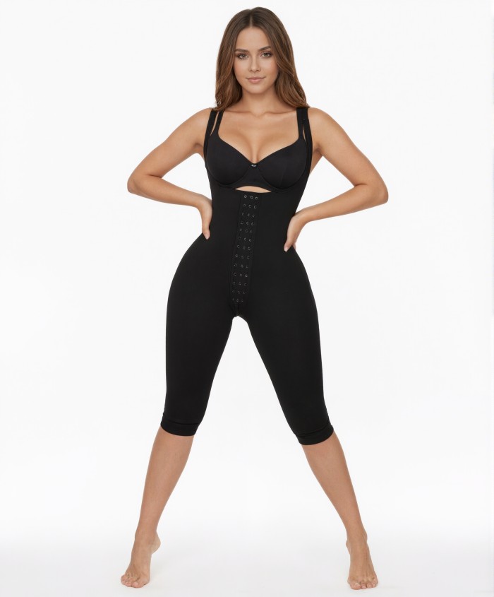 Wholesale Plus-Size Boned Shapewear with Three-Row Hooks Abdominal Control Butt Lifting
