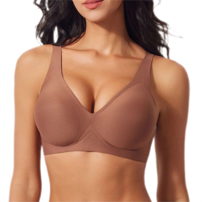 Wholesale Deep V-Neck Jelly Bra Seamless Wireless Side Fat Control
