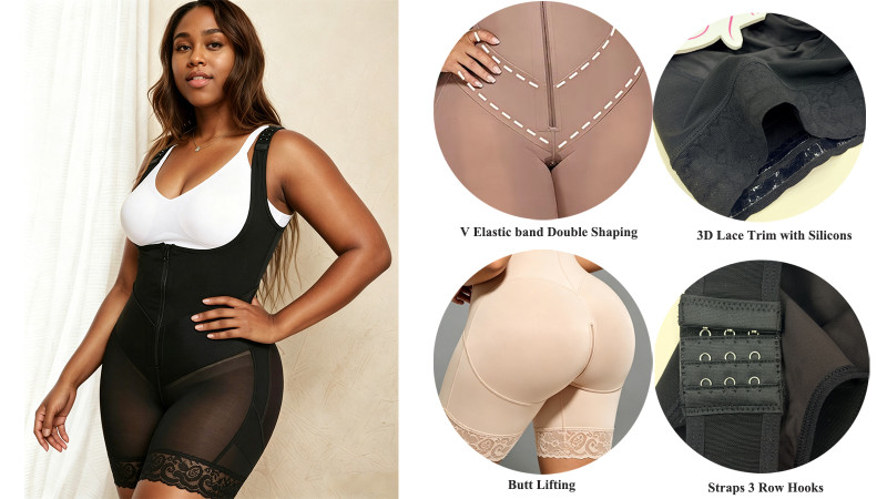 Zoyiame Hourglass Colombia Power Net Shaperwear With Band In Waist