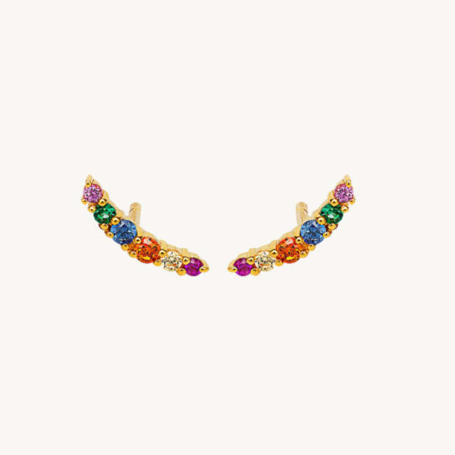 Mini Rainbow Zircons Stud Earrings