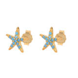 Zircon Starfish Stud Earrings