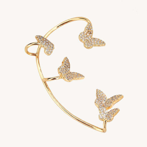 Butterfly Zircon Climber Earrings