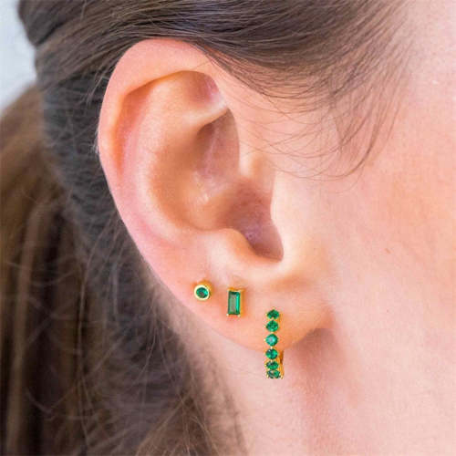 Green Zircon Earring Set