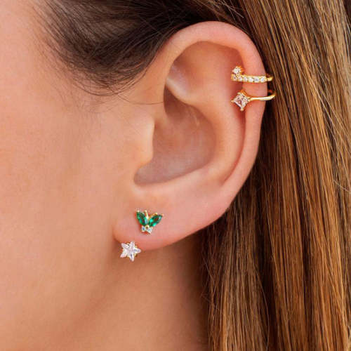 Multicolor Butterfly Studs