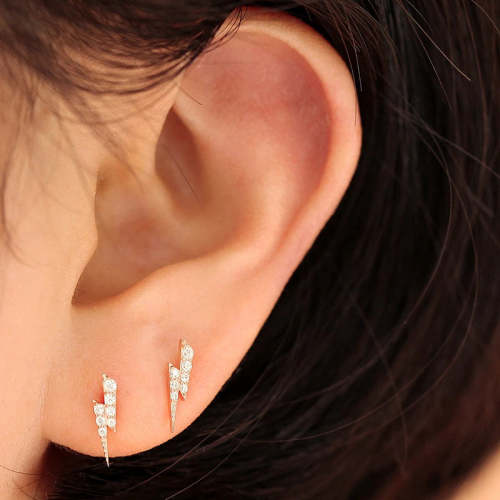 Lightening CZ Piercing Earring