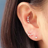 Curved Zircon Conch Earring