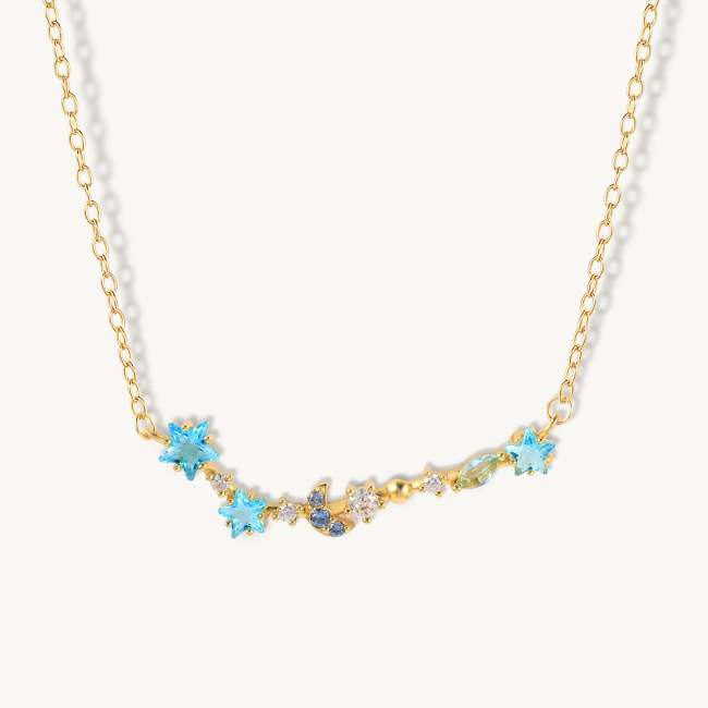 Aquamarine Stars Necklace
