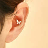 Butterfly Zircon Piercing Earring
