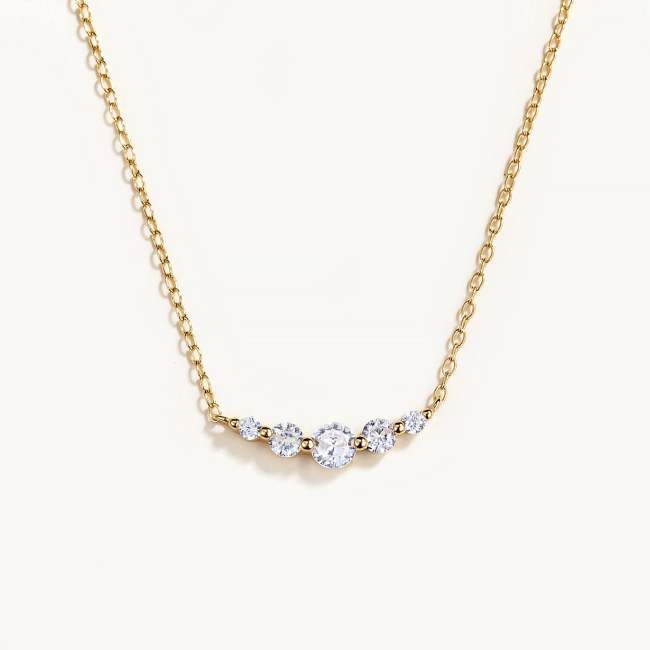 Curved Zircon Cluster Necklace