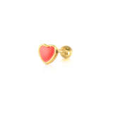 Multicolor Heart Piercing Earring