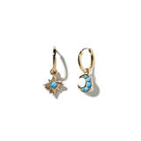 Moon and Star Turquoise Earrings