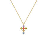 Multicolor Cross Dangle Necklace
