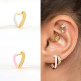 Heart Zircon Hoop Earrings