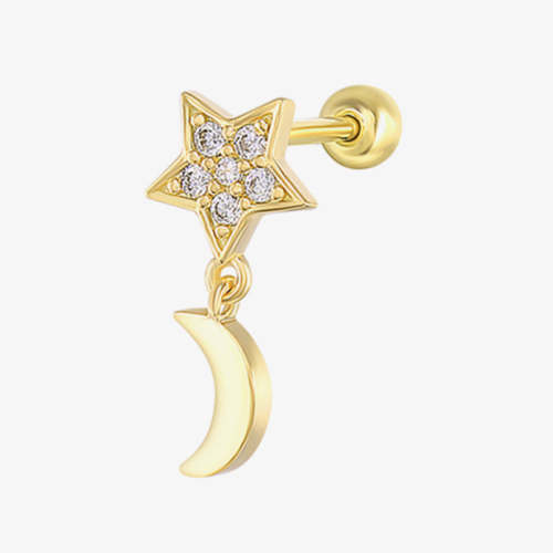 Star and Moon Piercing Earring