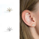 Flower Zircon Stud Earring
