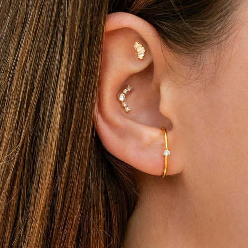 Arch CZ Piercing Earring