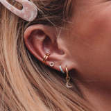 Zircon Circle Piercing Earring