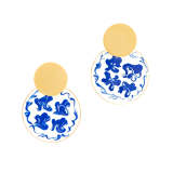 Blue and White Porcelain Earring