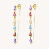 Multicolor Zircon Threader Earrings
