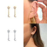 Star&Moon Threader Earrings