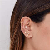Oval Zircon Piercing Earring