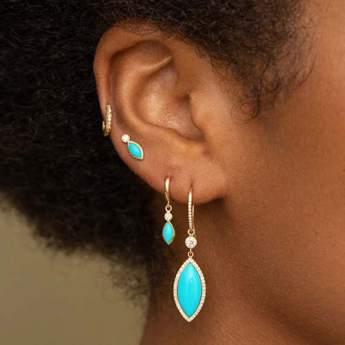 Tassel Turquoise Threader Earring