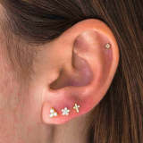 CZ Cross Piercing Earring