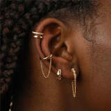 Zircon Chain Threader Earrings