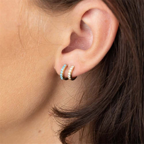Contrasting Zircon Cuff Earring