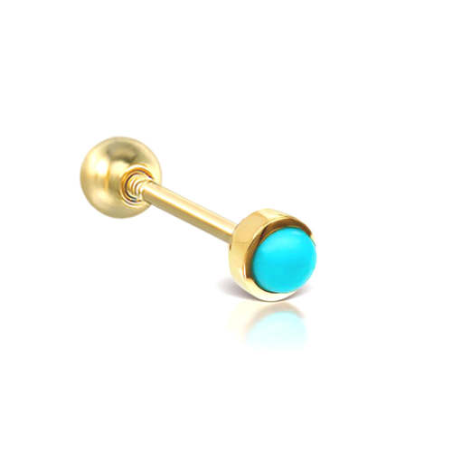 Bezel Turquoise Cartilage Earring
