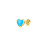 Multicolor Heart Piercing Earring