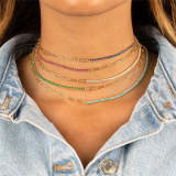 Paperclip Zircon Necklace