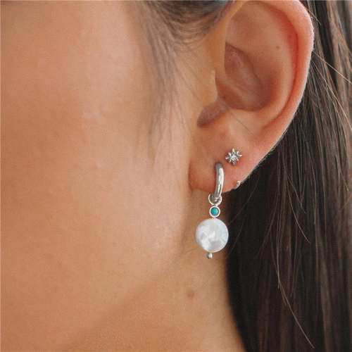 Irregular Pearl Turquoise Earrings