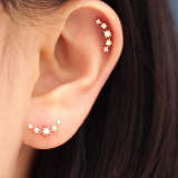 Curved Zircon Conch Earring