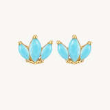 Turquoise Crown Stud Earrings