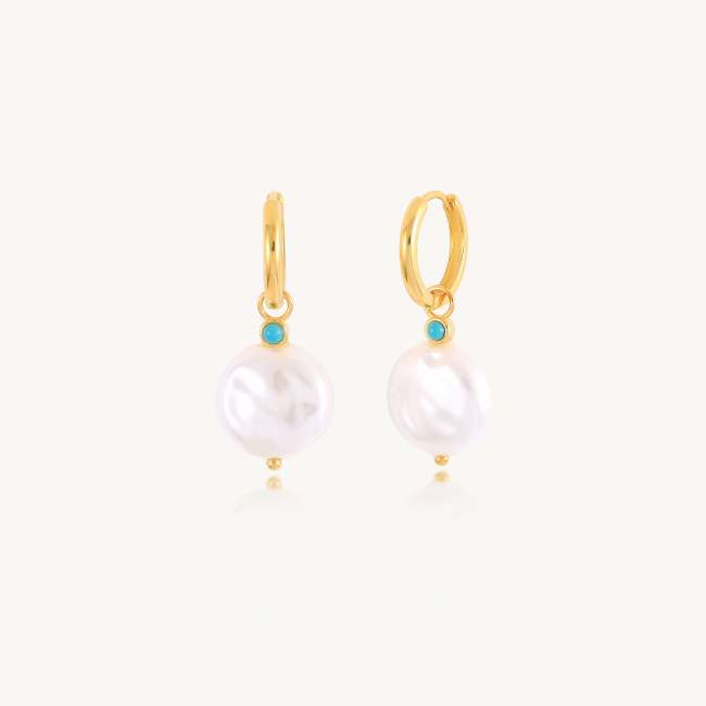 Irregular Pearl Turquoise Earrings